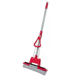 Kovar Self Wringer PVA Sponge Mop With Telescopic Trigger Up Handle- Red