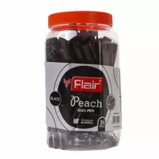Flair Peach Fine Point Black Ball Pen With Triangular Barrel - 36pc Jar,1.0mm