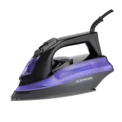 Olsenmark Steam Iron with Ceramic Coating Soleplate and Water Tank Purple Color- OMSI1828