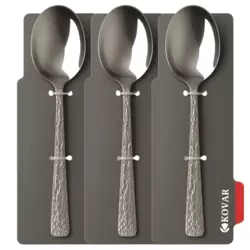 Kovar Stainless Steel Gray Table Spoon Set With Rough Pattern Handle- 3pcs