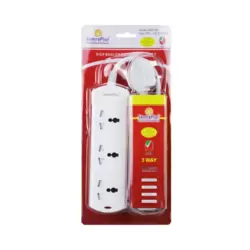 Samra Plus 3 Way Extension Cord with 1 Mtr Cable- White
