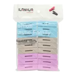 Plastic Hanging Clothes Pegs Clip in Assorted Colors- Pack of 18 Pieces