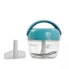 Manual Plastic Food Chopper- Blue and Green