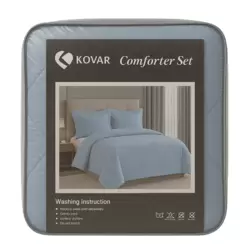 Kovar Microfiber 8pcs Super Soft Comforter Set 240X260cm- Blue