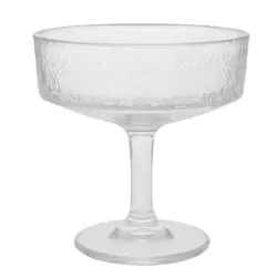 Modern Martini Vintage Coupe Champagne Glasses With Long Stem And Embossed Pattern