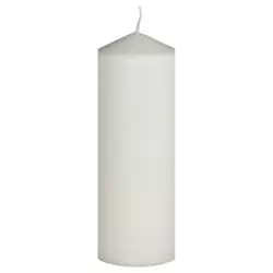 Mega Unscented Round Pillar Tall Candle For Multi-Purpose Use 7X30cm- White
