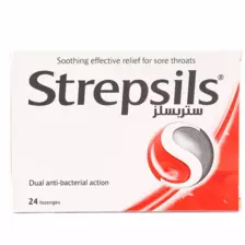 Strepsils Dual Anti-Bacterial Action Tablet for Sore Throat Relief- 24 Lozenges