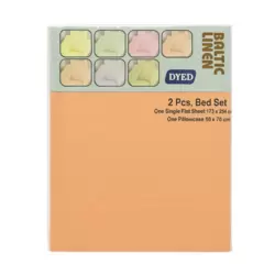 Baltic Linen Bedsheet Set With 1 Bedsheet And 1 Pillow Case- Orange