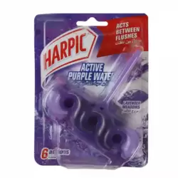Harpic Active Purple Water Toilet Cleaner With Lavender Meadows Fragrance, Acts Between Flushes- 35gms