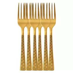 Kovar Stainless Steel Gold Plated Dinner Fork Set Large Size- 6pcs