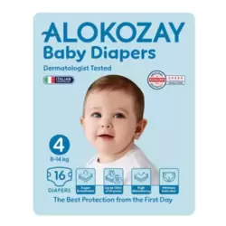 Alokozay Baby Diapers Size 4, 8-14kg- Pack of 16pcs