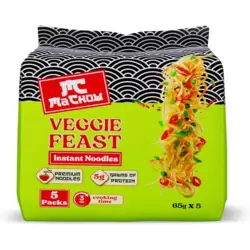 Machow Veggie Feast Instant Noodles 3min Cooking Time 325gms- 5X65gms