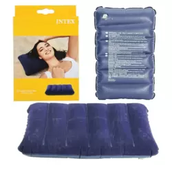 Intex Air Inflatable Travel Downy Pillow 43X8X9cm- Blue