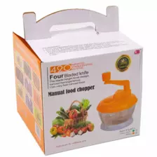 Four Bladed Knife Manual Food Chopper - Orange, Manual Machine Hand Mixer-Ideal For Kitchen Design with Stainless blades