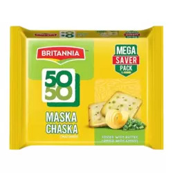 Britannia 50 50 Maska Chaska Crackers Tossed With Butter And Topped With Chives- 10X62gms