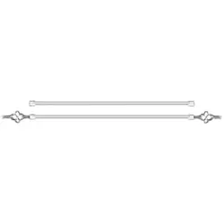 Adjustable White Window Curtain Rod With Twisted Cage Finals- 300cm