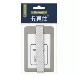 Csarbeeni Name Identity Card Holder With Striped Lanyard- Gray