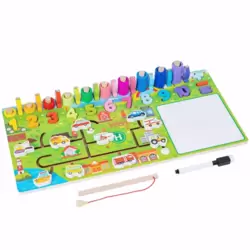 Educational Wooden Toy Traffic Model Log Board With Multifunctional Character