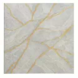 Decorative White Marble Texture with Yellow Veins Designed Wall Sticker Wallpaper- 60X60cm