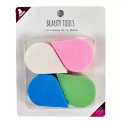 Doneel 4 Pieces Triangle Makeup Powder Puff For Loose Powder- Multicolor