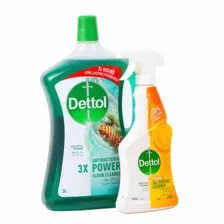 Dettol Antibacterial Power Floor Cleaner Pine Saint 3Ltr+500Ml Lemon Squeeze Cleaner