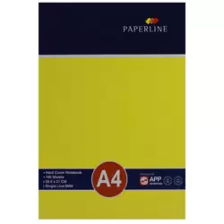 Paperline Hard Cover-A4 Size-Single Line Notebook-100 Sheets- Yellow