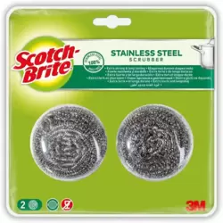 Scotch-Brite Stainless Steel Metal Spiral Scrubber Scouring pad for Stubborn Messes- Pack of 2 Pcs
