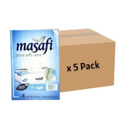 Masafi Pure Soft Care 2 PLY Bulk 4 Box Facial Tissue Box 170 Sheets- 5 Pack
