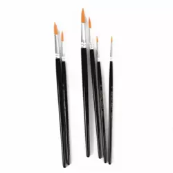 Royal Art Painting Brush 6pcs Round Tip Brushes Set- Black