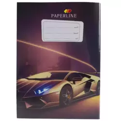Paperline PVC Plain Notebook- Single Line with Borders and Car Design-60 Sheets