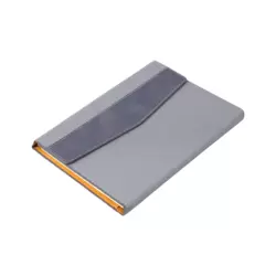 Refillable Lined Paper Journal Notepad With PU Leather Magnetic Flip Cover- Gray