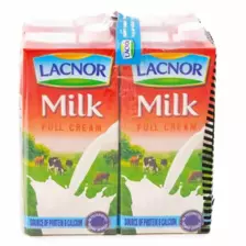Lacnor Milk Full Cream- 1 Litre x Pack of 4 pcs
