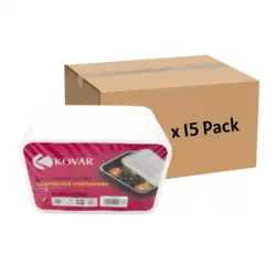 Kovar Disposable Bulk 650ml Capacity Container Box- 15 Pack X 25pcs
