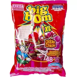 Big Boom XL Double Bubblegum Lollipop With Fresa Strawberry Flavor 16gms- 48pcs