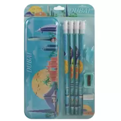 Stationery Set-Dubai Print Design-Green-Pack of 8Pcs