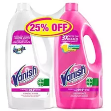Vanish Fabric Stain Remover Liquid Set, Pink 1 litre + White 1 litre (Pack of 2)