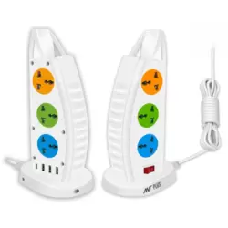 Ant Plus Electric Mini Tower Shaped 2500W Extension Board With Universal Socket- White