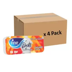 Fine Deal 2 PLY Bulk 10 Rolls Toilet Paper Rolls 400 Sheets- 4 Pack